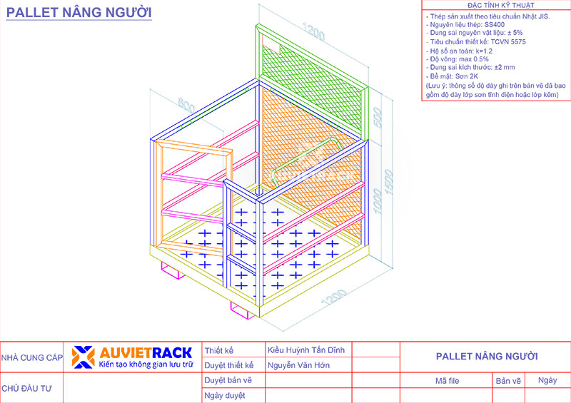 /Lồng nâng người lồng đứng xe nâng Au Viet Rack