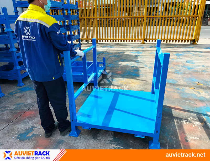 Pallet sắt chồng gấp-Âu Việt Rack