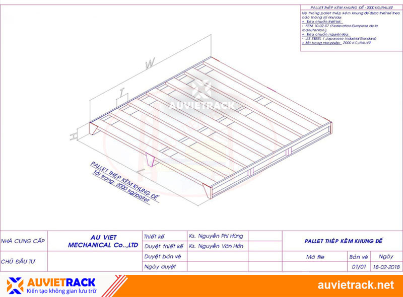 Pallet sắt khung đế Âu Việt Rack