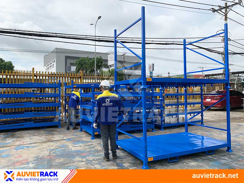 Pallet sắt chồng gấp tiết kiệm không gian kho
